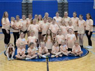 Members of the Fannin County High School mini dance camp and their instructors gathered at the conclusion of the camp to perform for family and friends.