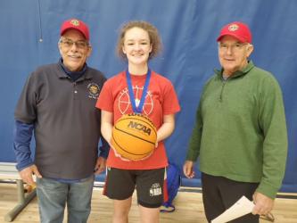 Kloie Ballew, center, was named the female winner from the 14 year old group.  Kloie was the 2023 Georgia State Champion as a 13 year old. She is shown with Kurt Nelson, left, and Don Wirtz.