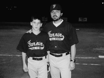 Dustin Carder is pictured with his father, Doyle Carder. Dustin was coached throughout his youth by his father.